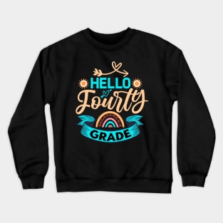 Fourth Grade Rainbow Girls Boys Teacher Team 4th Grade Squad Crewneck Sweatshirt